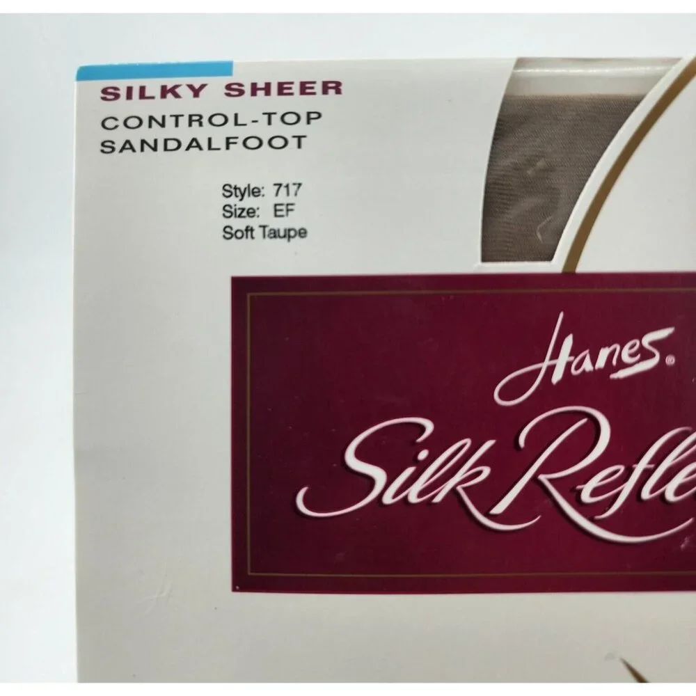 Hanes‎ Silk Reflections Control Top Sandalfoot Pantyhose 717 Soft Taupe Size EF